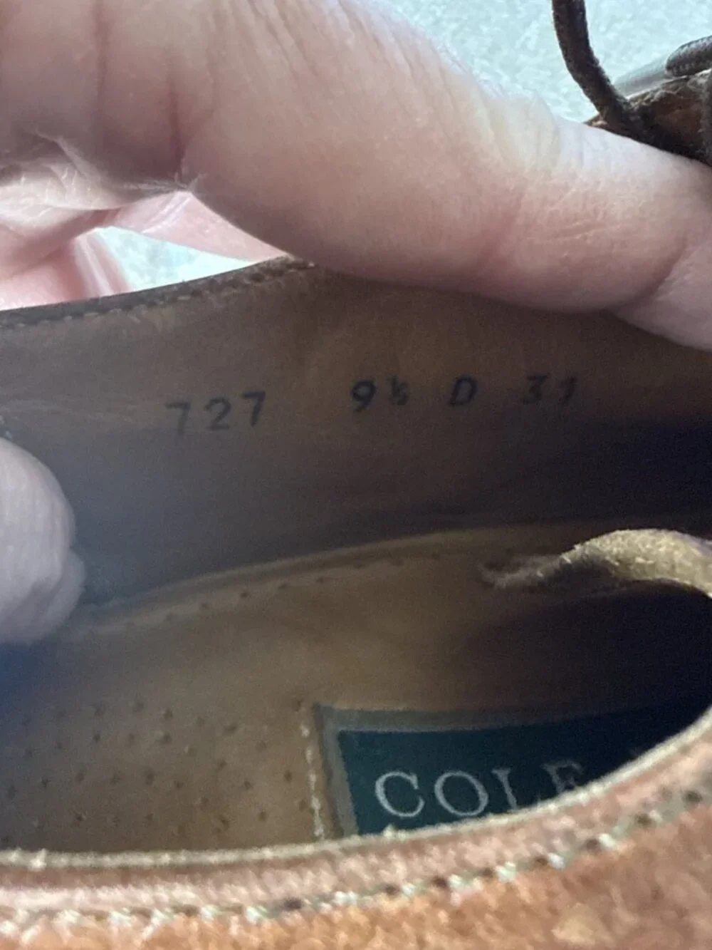 COLE HAAN Sz. 9.5 D Brown Cognac Leather Men's Oxford Shoes Lace Vintage Nice